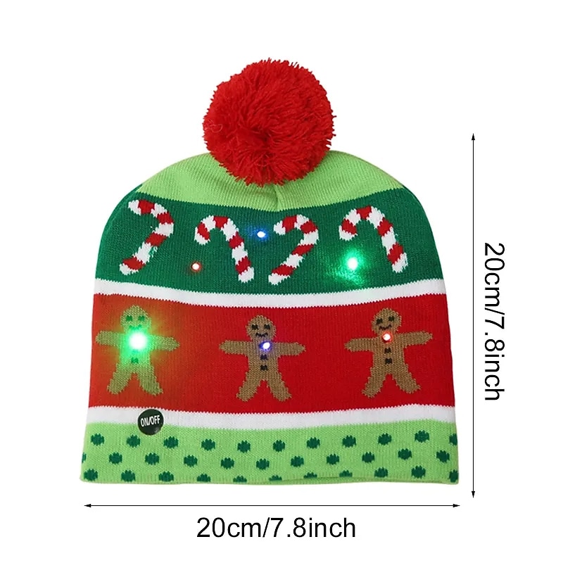 natale per bambini decorazione per adulti cappello led cappello di natale bagliore natale berretti in maglia unisex vacanza bagliore maglioni regali di natale ornamenti del partito di capodanno del 2025 a $6.99 –P1