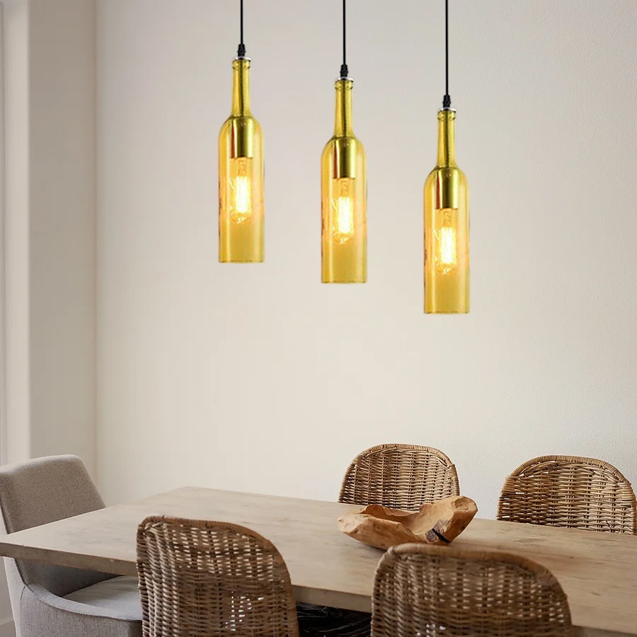 lampada a sospensione a led per bottiglia di vetro, lampada a sospensione in vetro per bottiglia di birra, lampada a sospensione vintage per bar, lampada a sospensione retrò industriale per bar, del 2025 a $62.99 –P6