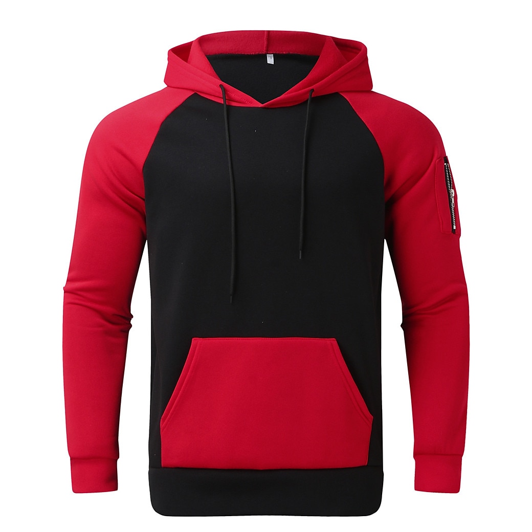 Herr Huvtröja Svart Gul Rubinrött Blå Orange Huva Färgblock Sport & Utomhus Dagligen Helgdag Streetwear Häftig Ledigt Vår & Höst Kläder Pull Tröjor 2025 - $20.99 –P6