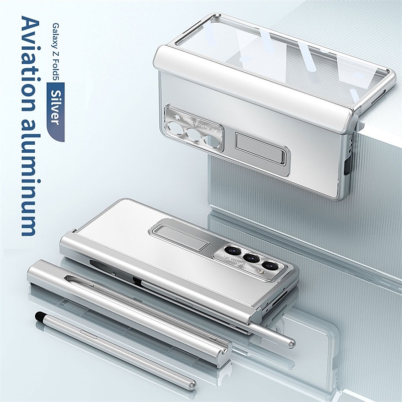 Phone Case For Samsung Galaxy Z Fold 7 Z Fold 6 Z Fold 5 Z Fold 4 Z Fold 3 Back Cover with Stand Holder with Screen Protector Pencil Holder Aluminum Alloy 2025 - $58.99 –P15
