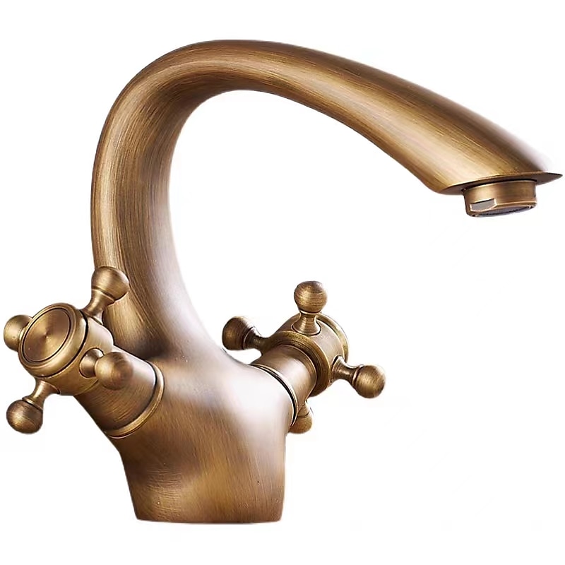 Bathroom Sink Mixer Faucet, Brass Basin Taps Dual Handle with Hot and Cold Hose 2025 - $84.23 –P10