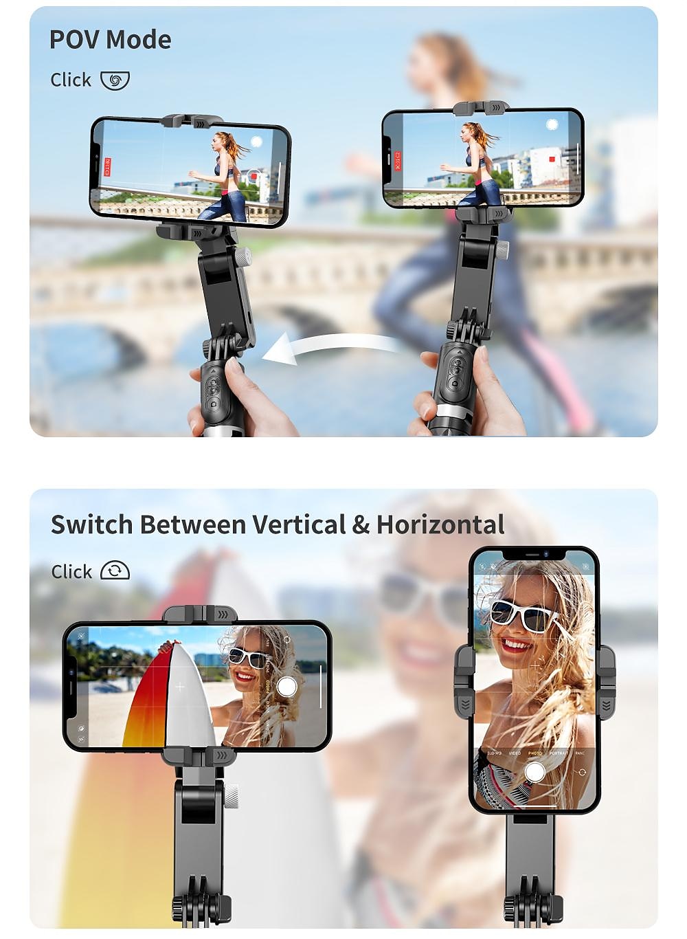 Desktop Gimbal Selfie Stick Tripod Stabilizer with Light Remote Following Foldable for Smartphone iPhone 13 Xiaomi for Video Q18 2025 - $67.99 –P17