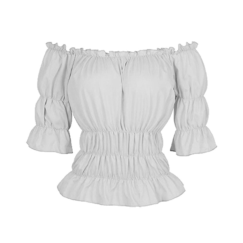 Pirate Lady Elegant Victorian Medieval Renaissance Summer Blouse / Shirt Tank Top Women's Girls' Off Shoulder Costume Vintage Cosplay Party / Evening Dailywear Carnival Half Sleeve Top Carnival 2025 - $24.99 –P6