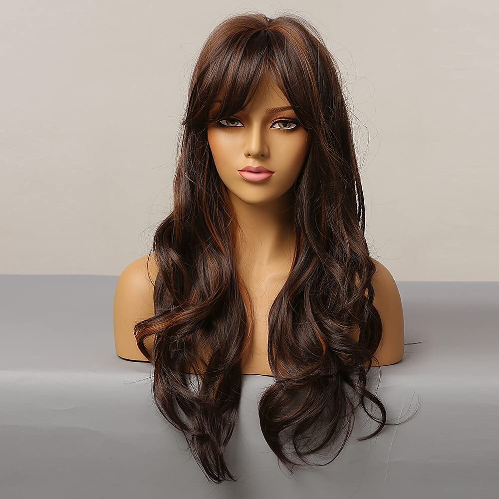 Red Wigs for WomenLong Layered Wigs with Bangs Heat Resistant Synthetic Fibre Wigs Halloween Cosplay Party Wigs 2025 - $24.99 –P9