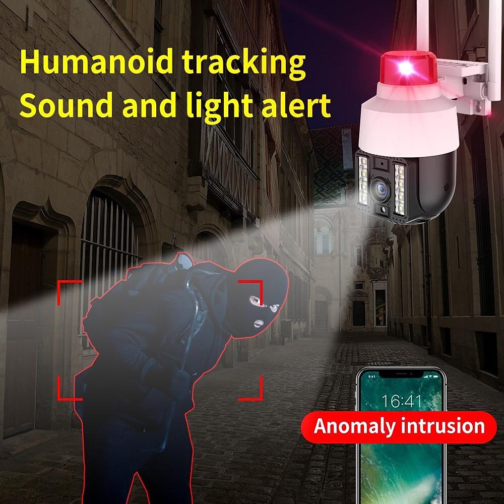 Wireless Speed Dome Security Camera Humanoid Tracking Sound and Light Alert Smart Full Color Night Vision Bilingual Intercom Outdoor PTZ IP Camera CCTV Security Surveillance Camera(720P/1080P) 2025 - $49.99 –P2