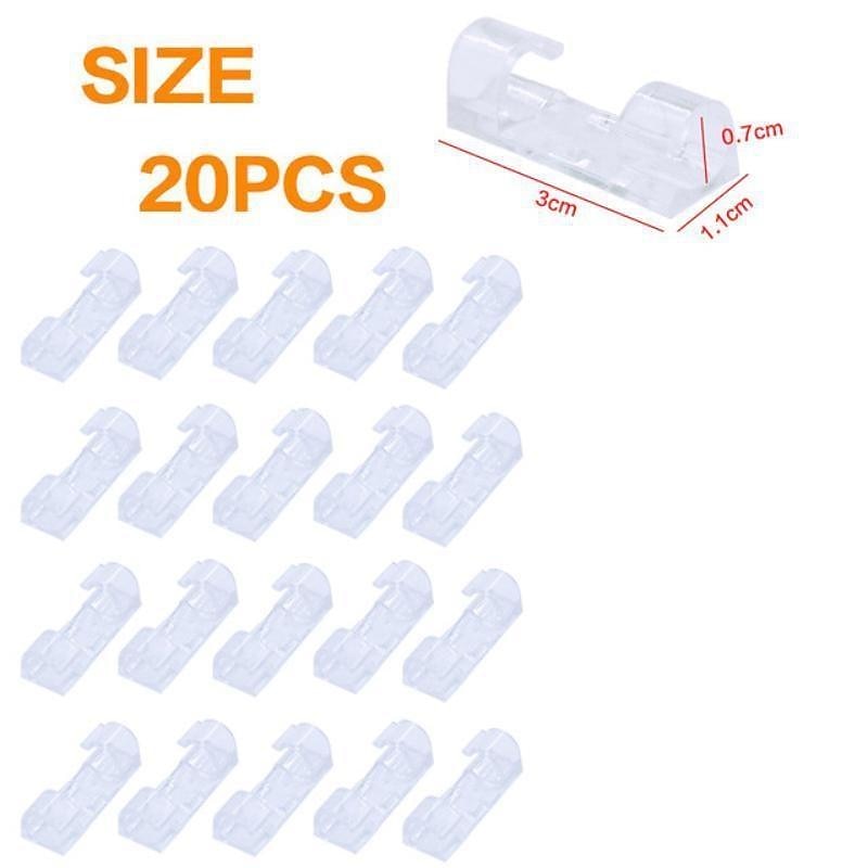 100/80/60/20pcs Cable Organizer Clip Adhesive Charger Clasp Desk Wire Manager Cord Earphone Line Tie Fixer Management USB Winder Clips Holder 2025 - $2.99 –P13
