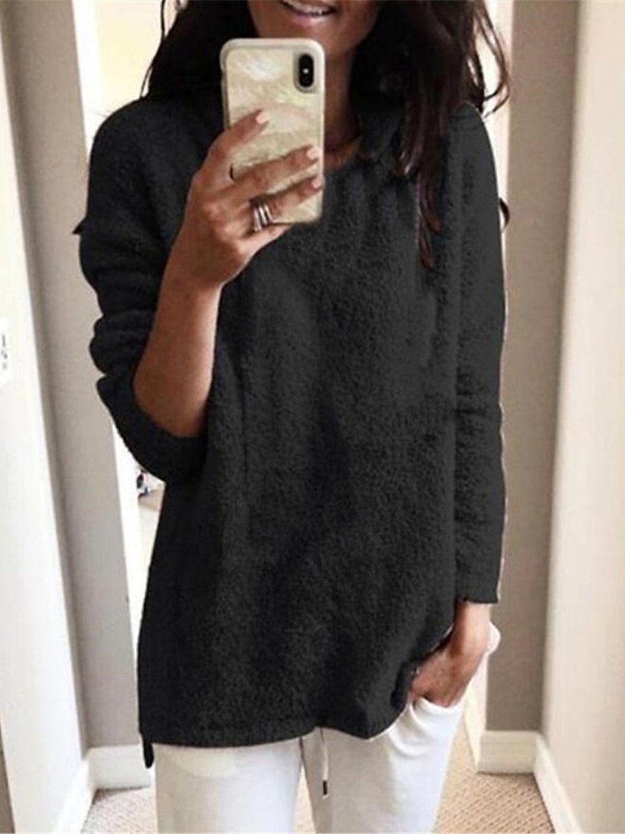 Femme Pull mode Décontractées Flexible Couleur unie Grosse maille Col Roulé énorme manche longue Hauts réguliers Tricoter du quotidien Sortie Fin de semaine Noir Blanche Automne Hiver de 2025 ? $11.99 –P7