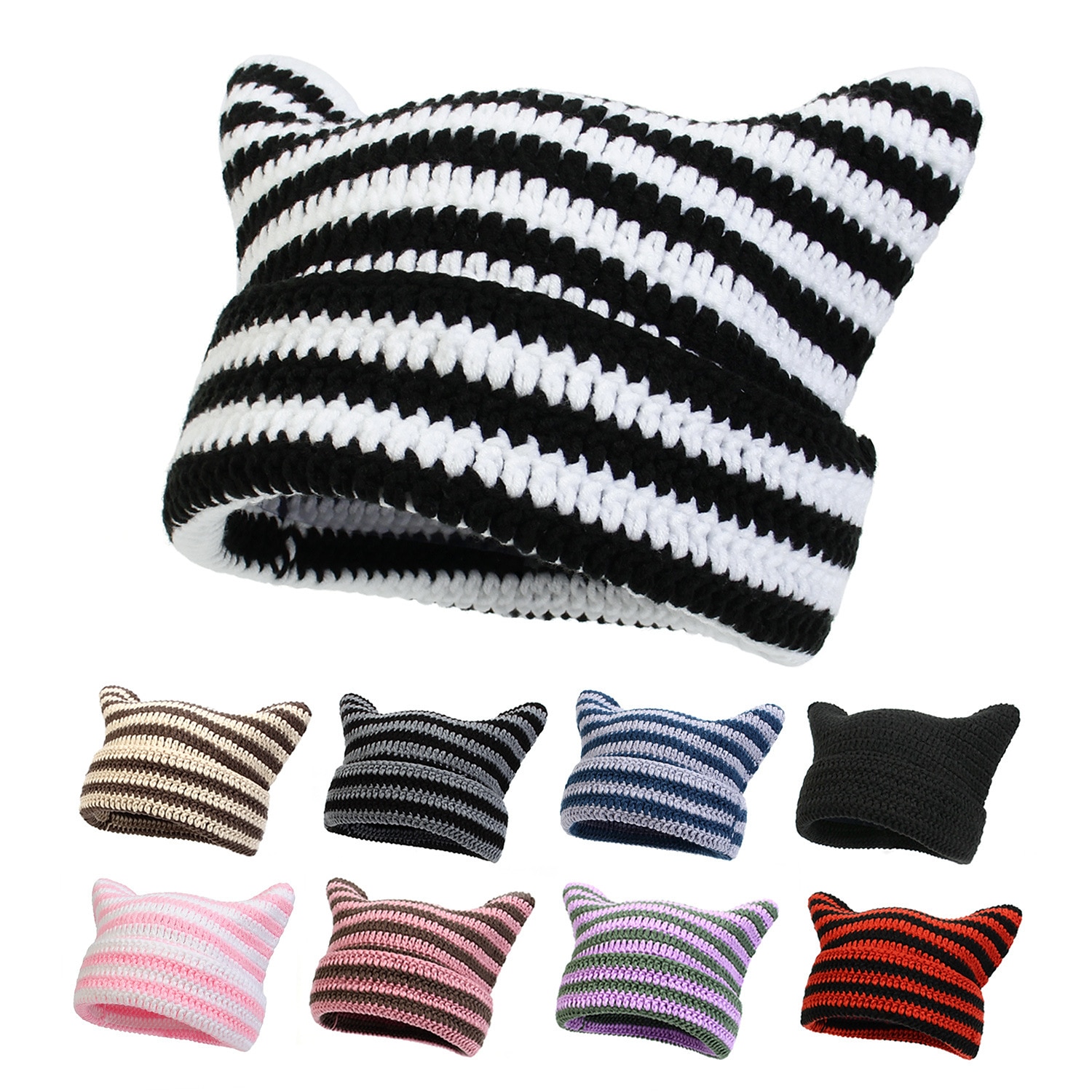 Retró Punk és gótika Y2K Kalapok Csíkos Beanie Szabályos Macska Kis Ördögszarv Csík Jelmez Férfi Női Mindszentek napja Farsang Álarcos mulatság Esemény / Buli Fesztivál Tini Felnőttek Kalap Ősz & tél 2025 - $15.49 –P1