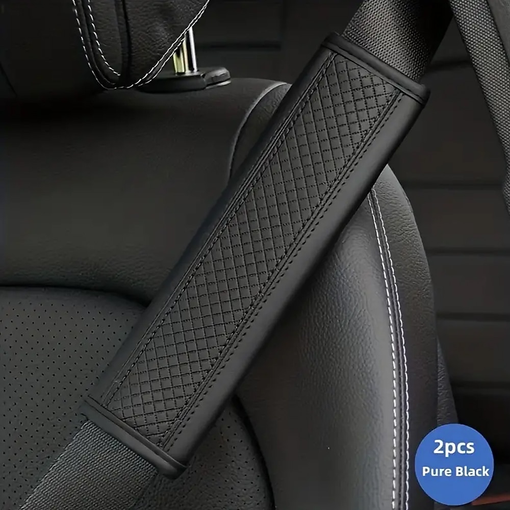 2PCs Fiber Leather Embossed Car Seat Belt Shoulder Protector Protective Cover Safety Belt 2026 - $15.99 –P1