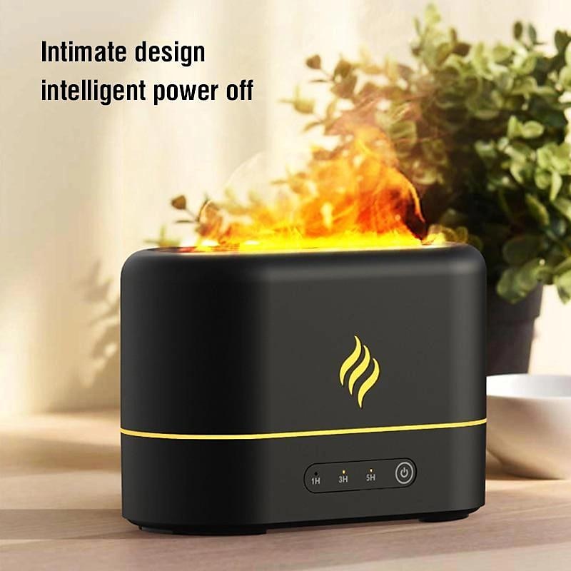 Lampe LED intelligente simulation de flamme humidificateur à ultrasons diffuseur d'aromathérapie 7 couleurs lumière diffuseur USB filtre gratuit diffuseur d'huile essentielle désodorisant pour de 2025 ? $23.99 –P3