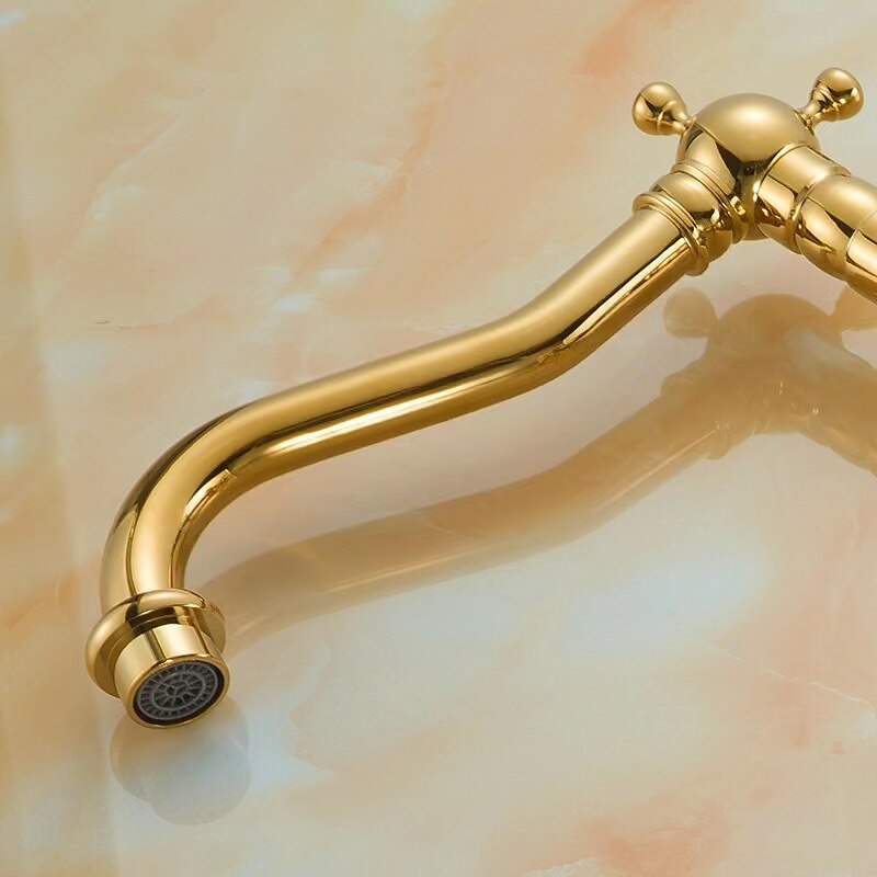 mitigeur de lavabo de salle de bain robinets de lavabo courts et hauts, robinet à double poignée en laiton vintage avec tuyau froid et chaud de 2025 ? $94.85 –P6