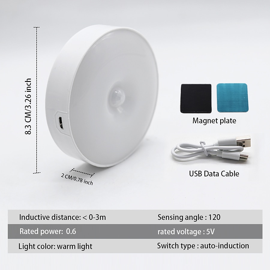 Wireless Motion Sensing Wall Light Charging Night Light Night Automatic Sensing Light Kitchen Bedroom Decorative Light 2025 - $8.99 –P9