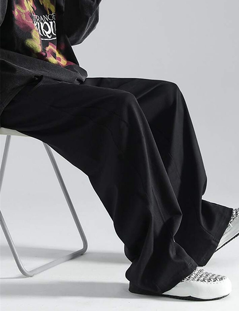 Herr Träningsbyxor med vida ben Atletiska byxor Långbyxor Snörning Elastisk midja Slät Komfort Andningsfunktion Ledigt Dagligen Helgdag Sport Mode Svart Vit 2026 - $22.99 –P5