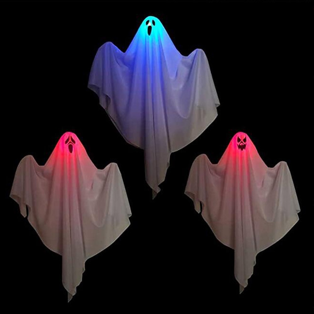 świecące duch dekoracje na halloween na zewnątrz led wiszące duch dla drzew upiorny oświetlony duch wodoodporne wiszące wystrój halloween ozdoby choinkowe do domu patio stoczni trawnik drzewo 2025 - $7.99 –P1