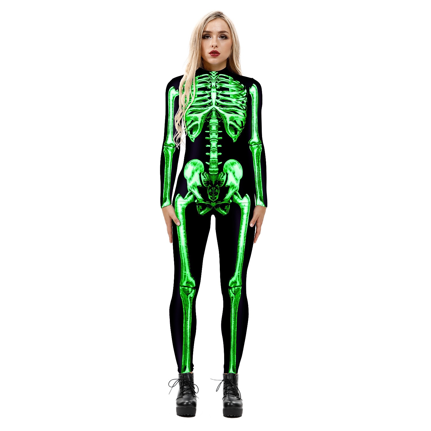 Cosplay kostyme Huddrag Kroppsdrakt Skjelett Kranium Ett Stykke Barne Voksne Dame Karneval Maskerade Mardi Gras Fest Ytelse Enkle Halloween-kostymer Kle deg opp 2026 - $36.99 –P19