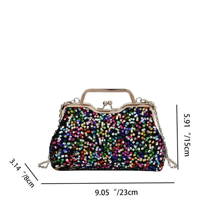 Women's Handbag Evening Bag Clutch Bags Synthetic Party Bridal Shower Wedding Party Sequin Large Capacity Anti-Dust Solid Color White Pink Blue 2025 - $34.99 –P1