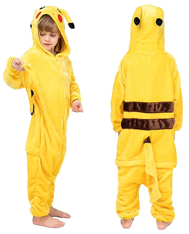 Pikachu - Vestiti Carnevale Kigurumi Dress up Fleece Onesie