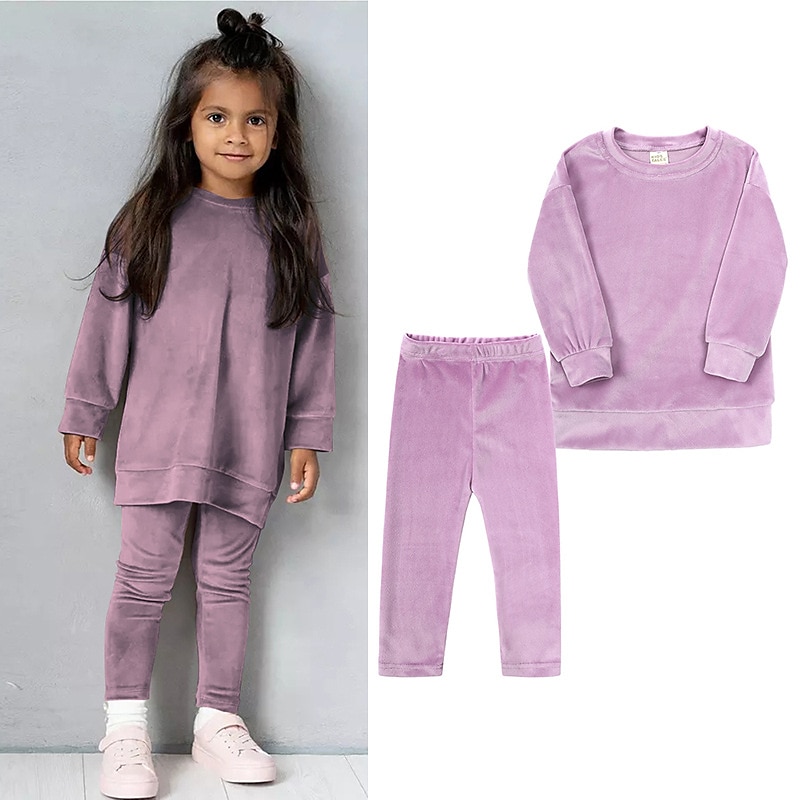 2 предмета Дети (1-4 лет) Девочки Сплошной цвет Crewneck Комплект с капюшоном и спортивными штанами Устанавливать Длинный рукав Спорт на открытом воздухе 3-7 лет Осень Цвет шампанского Розовый Синий 2025 - $20.99 –P10