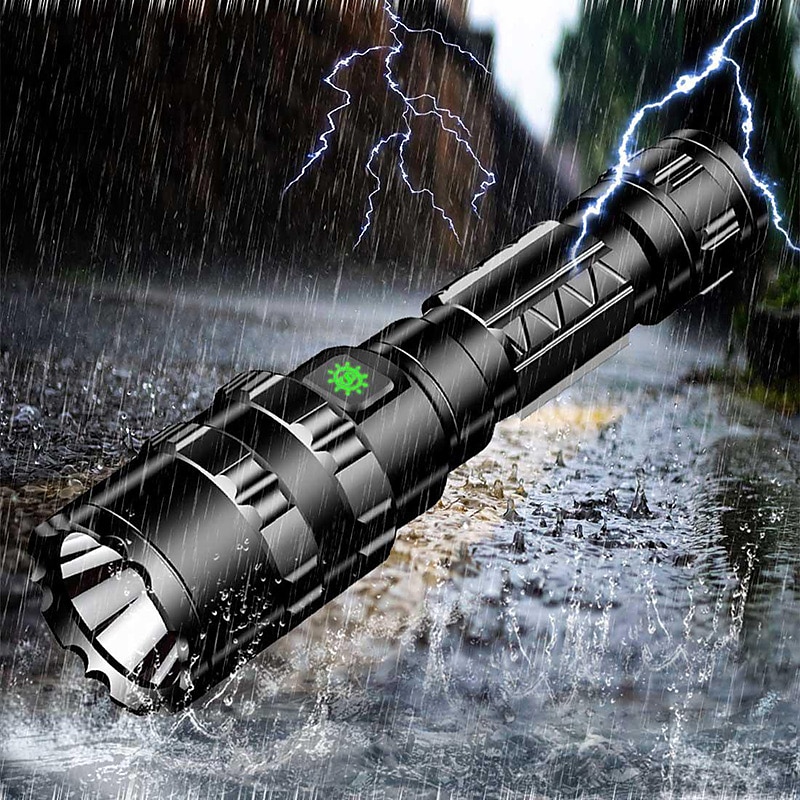 lanternă l2 de mare putere încărcare prin usb lumină puternică costum tactic lanternă cinci culori roșu verde galben albastru lumină albă led drumeții în aer liber lanternă vânătoare 2025 - $47.99 –P4