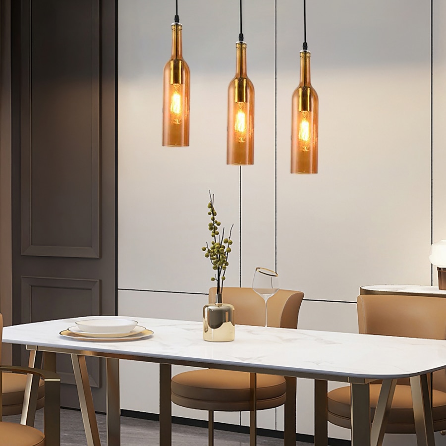 lampada a sospensione a led per bottiglia di vetro, lampada a sospensione in vetro per bottiglia di birra, lampada a sospensione vintage per bar, lampada a sospensione retrò industriale per bar, del 2025 a $62.99 –P15
