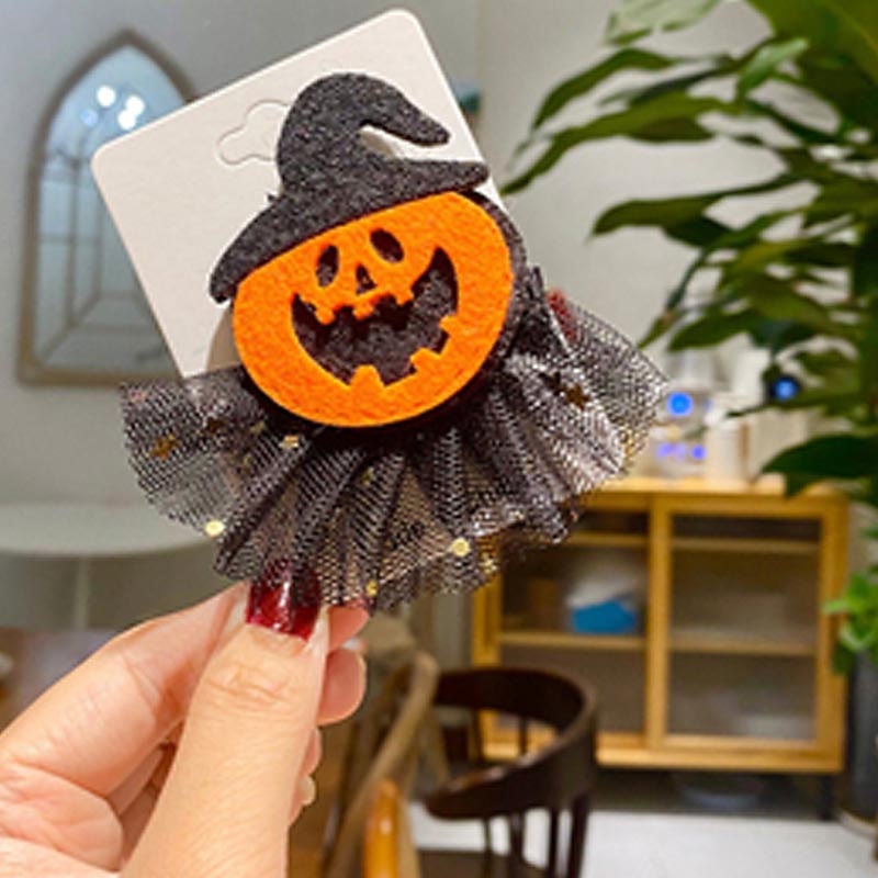 Baby Jente Halloween / Avslappet / Daglig Hodeskaller / Gresskar / SPIDER Netting Hårtilbehør Halloween mesh klipp-gresskar / Halloween mesh clip-edderkopp / Halloween mesh klips-skjelett En Størrelse 2025 - $1.49 –P7