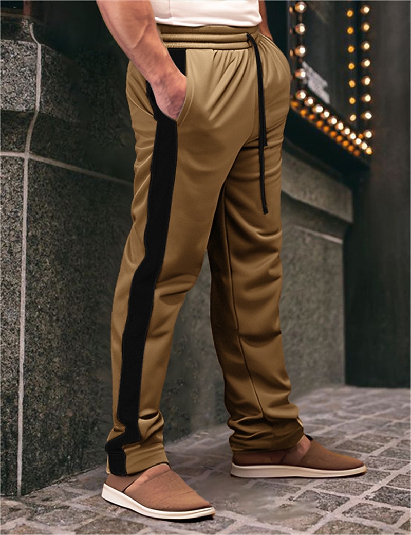 Per uomo Pantaloni della tuta Pareggiatore Pantaloni Pantaloni della tuta a gamba dritta A cordoncino Vita elastica Gamba dritta Color Block Collage Comfort Traspirante Informale Giornaliero Per del 2026 a $22.99 –P3