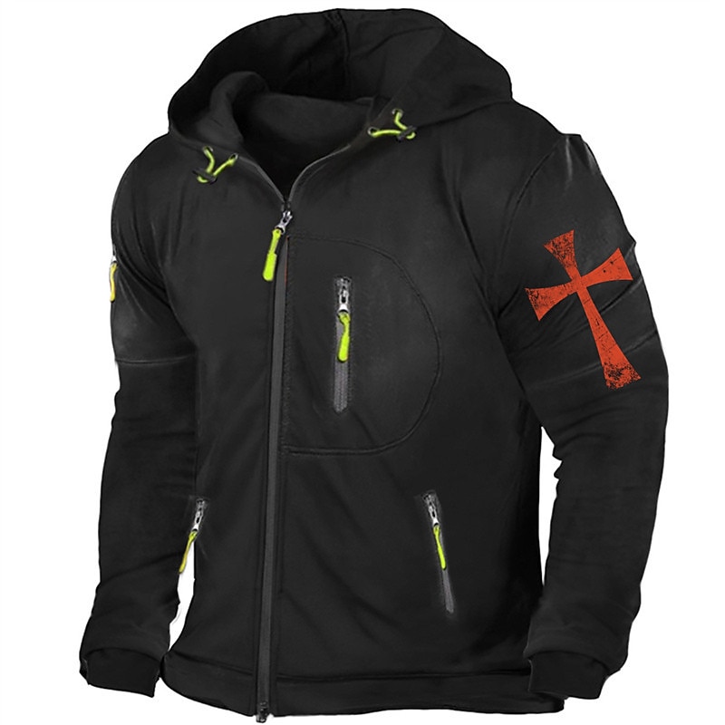 Bărbați Grafic Σταυρός Manșon Lung hanorace Capișon Șic Stradă Designer Sporturi & Exterior Casual Primăvara & toamnă Negru Gri Închis Gri Îmbrăcăminte Designer S M L XL XXL 3XL 2026 - $29.99 –P2