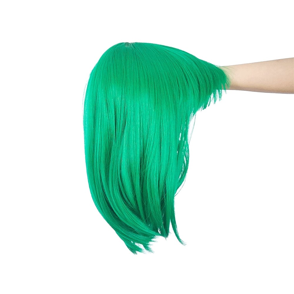 Perruque bob courte droite ombrée bleu rose multicolore de 10 pouces avec frange perruque synthétique colorée de cosplay pour les fêtes quotidienne pour femmes et enfants avec bonnet de perruque de 2025 ? $19.49 –P10