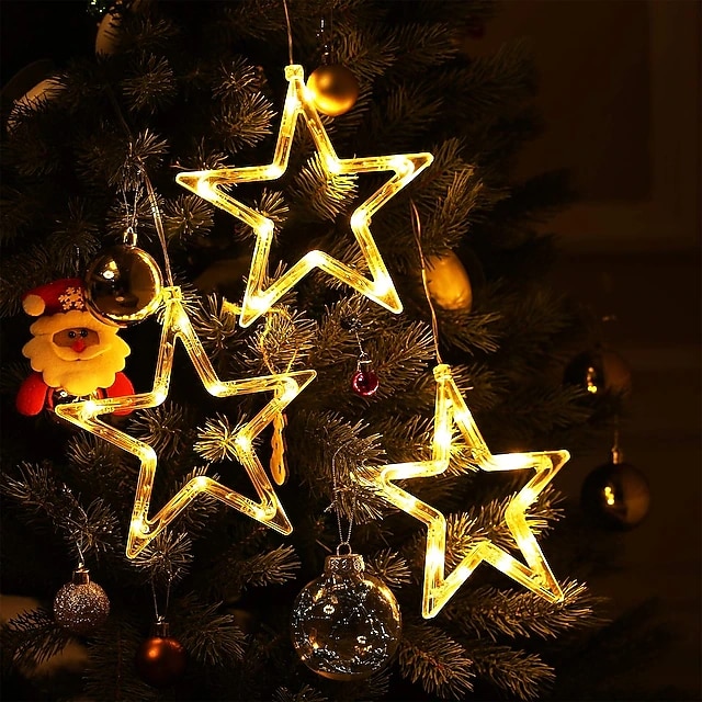 Christmas Decor Night Light Santa Elk Angel Heart LED Light Battery Powered Suction Cup Window Chandelier Xmas Tree New Year Party Holiday Home Decoration 2025 - CAD $9.99 –P3