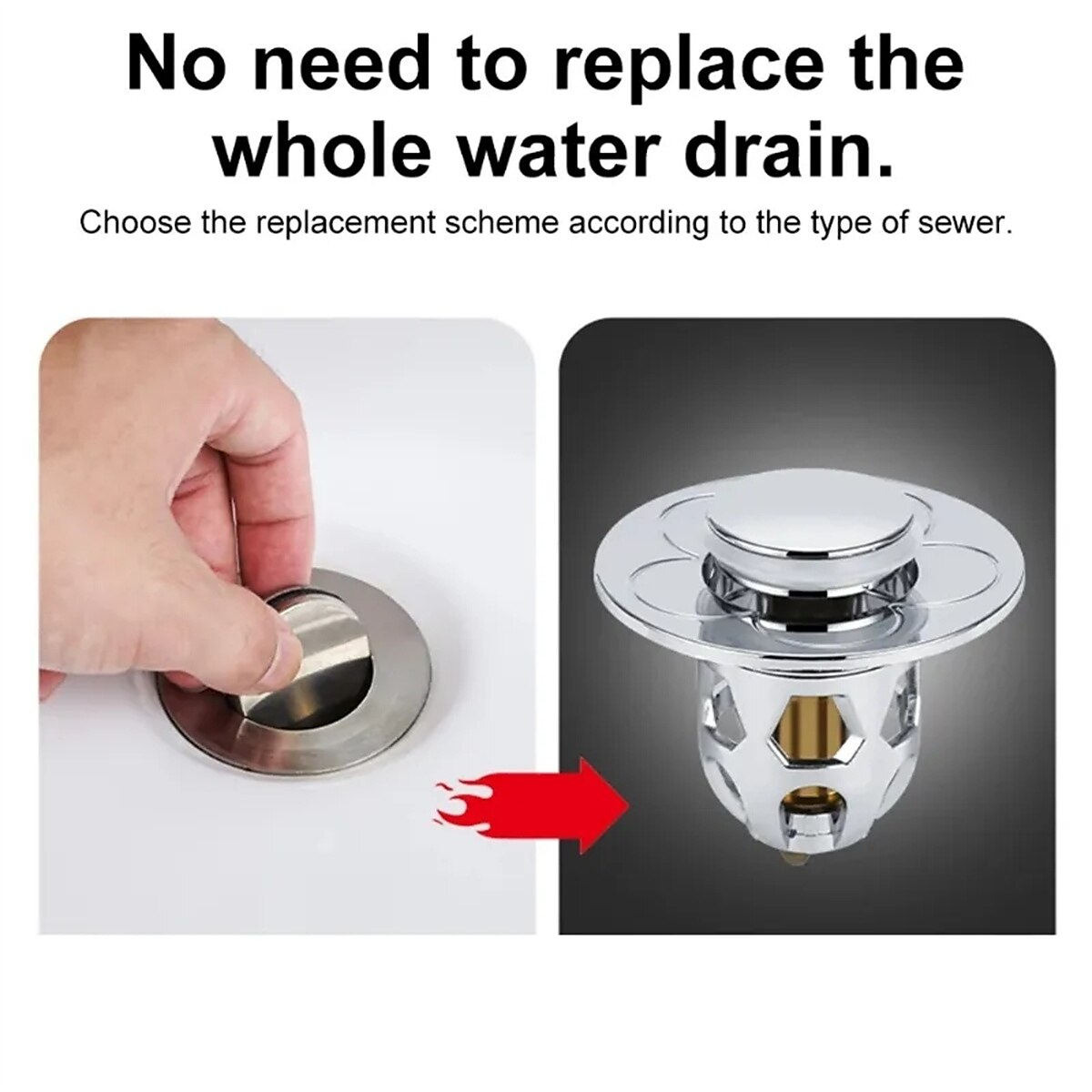 2 stks bloem haar cather doucheafvoer, pop-up bounce kern wastafel afvoer filter, gootsteenzeefje bad stopper bad plug badkamer gadgets 2025 - $8.49 –P7