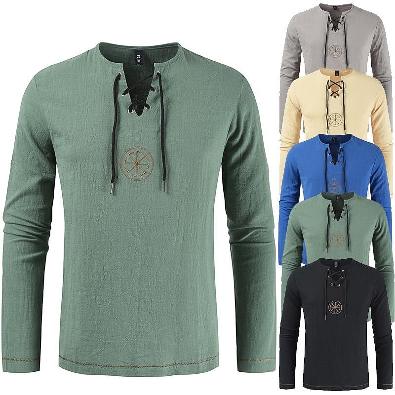 Középkori Reneszánsz 17. század Közepes hossz Blúz / Ing Szerepjáték Jelmezek Vámpírok Kalóz Lovag Viking Zsinór Hímzés Jelmez Férfi Kalóz Fantasy Mindszentek napja Álarcos mulatság Alkalmi / Napi 2026 - $25.99 –P4