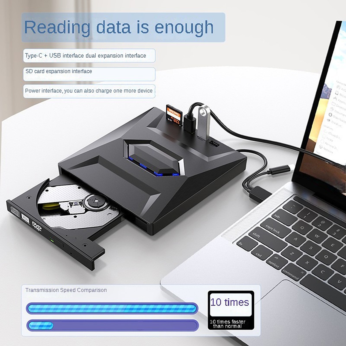 7 în 1 portabil usb 3.0 recorder dvd extern ultra-subțire cititor player unitate optică pentru laptop accesorii desktop 2025 - $55.99 –P2