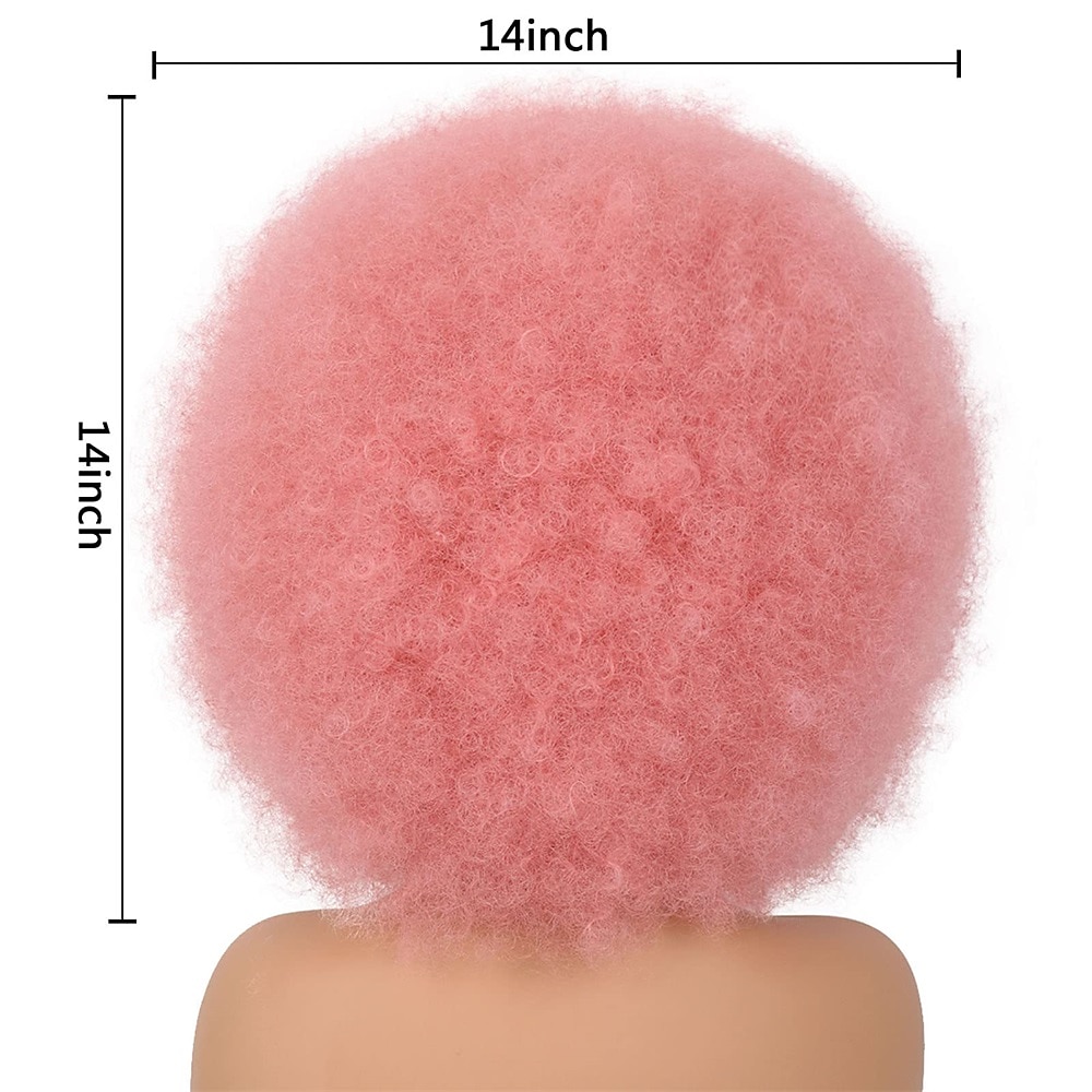 capelli afro colore bianco parrucche per donne nere parrucca glueless wear and go parrucca resistente al calore anni '70 parrucca afro sintetica per costume da festa e cosplay parrucche di halloween del 2025 a $22.99 –P11
