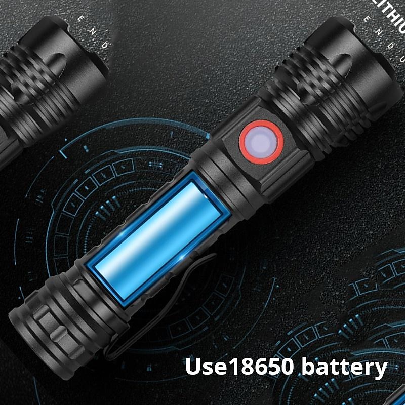 2025年 強力な LED 懐中電灯ハイパワー 18650 usb 充電式ズーム釣りランタン 5 モード防水自転車ライト戦術的なトーチ コレクション – $24.99 –P13
