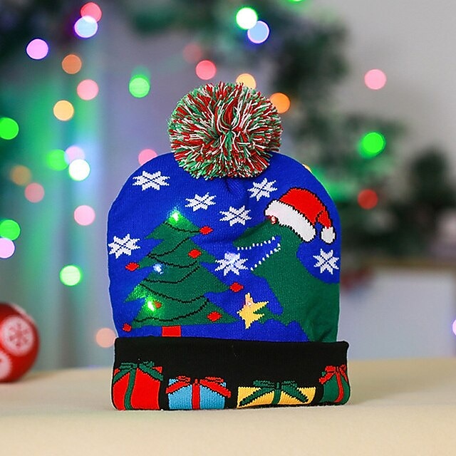 natale per bambini decorazione per adulti cappello led cappello di natale bagliore natale berretti in maglia unisex vacanza bagliore maglioni regali di natale ornamenti del partito di capodanno del 2025 a $6.99 –P16