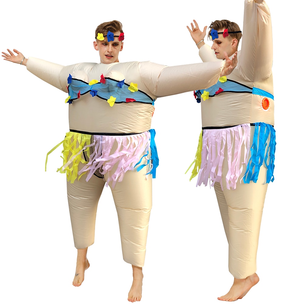 Couples Hawaiian Inflatable Costumes Halloween Group Couples Costumes All Movie Cosplay Funny Costume Green Leotard / Onesie Halloween Carnival Masquerade Cloth 2025 - $62.99 –P8