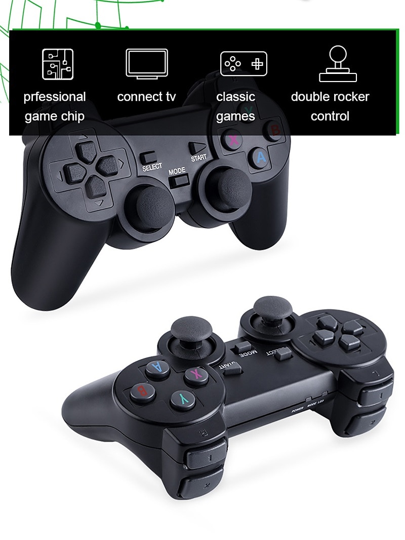 2025年 データカエルレトロビデオゲームコンソール2.4gワイヤレスコンソールゲームスティック4k 10000ゲームポータブルビデオゲームデンディゲームコンソールテレビ用、友人や子供へのクリスマス誕生日パーティーギフト  コレクション – $44.99 –P4