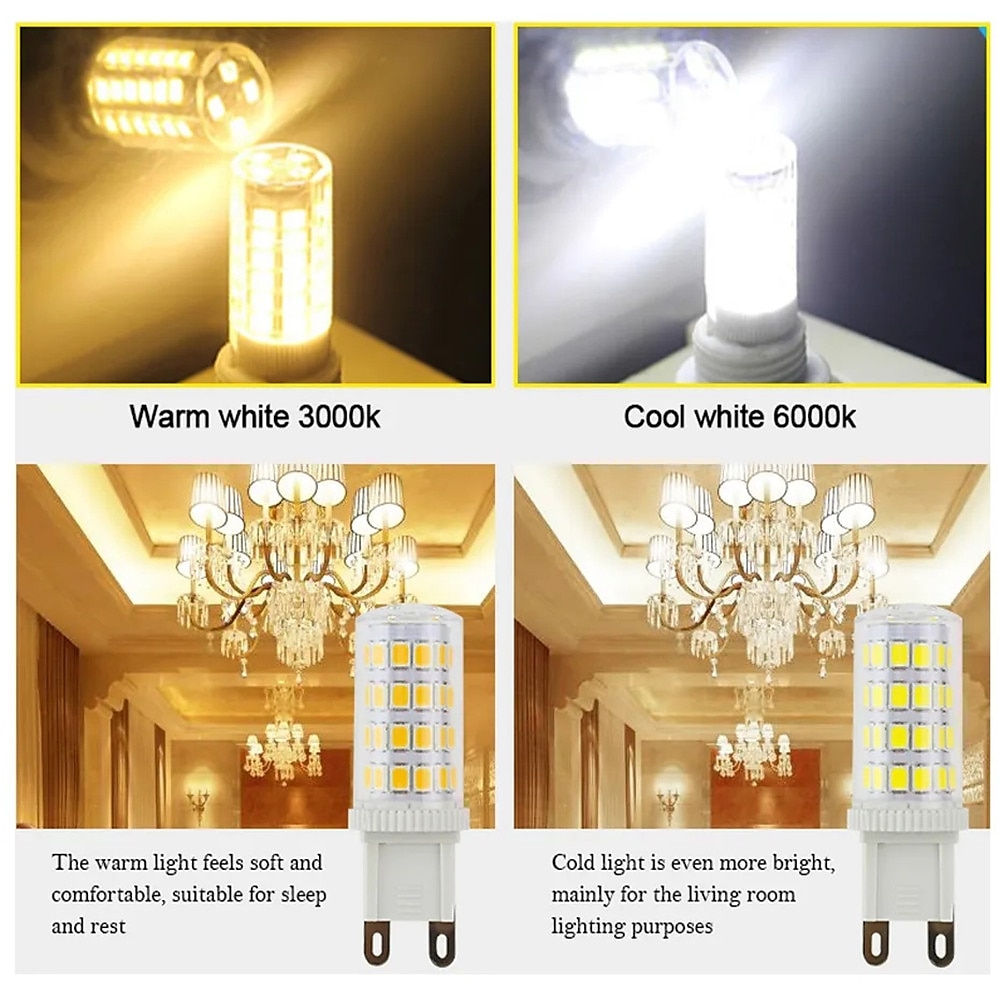 10pcs Brightest G9 G4 E14 LED Lamp AC220V 3W 5W 7W Ceramic SMD2835 LED Bulb Warm Cool White Spotlight Replace Halogen Light 2025 - $18.99 –P2