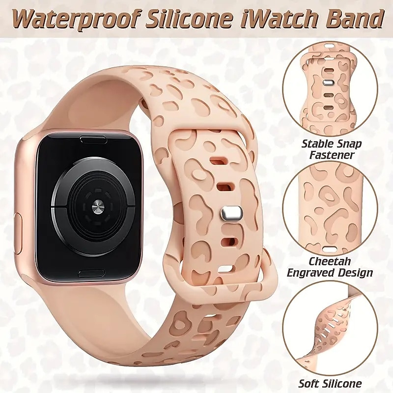 1 pak 6-pak Sportband Compatibel met: Apple Watch-horlogebandje 38mm 40mm 41mm 42mm 44mm 45mm 49mm Dames Mat zwart Ademend Siliconen Vervangende horlogeband voor iwatch Ultra 2 Series 9 8 7 SE 6 5 4 2026 - $13.99 –P6