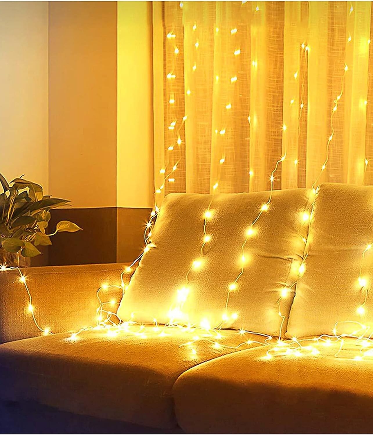 lámpák led függöny lámpák 3*3 méteres színes fények csillagos jégcsap fények karácsonyi fények 2025 - $16.99 –P4