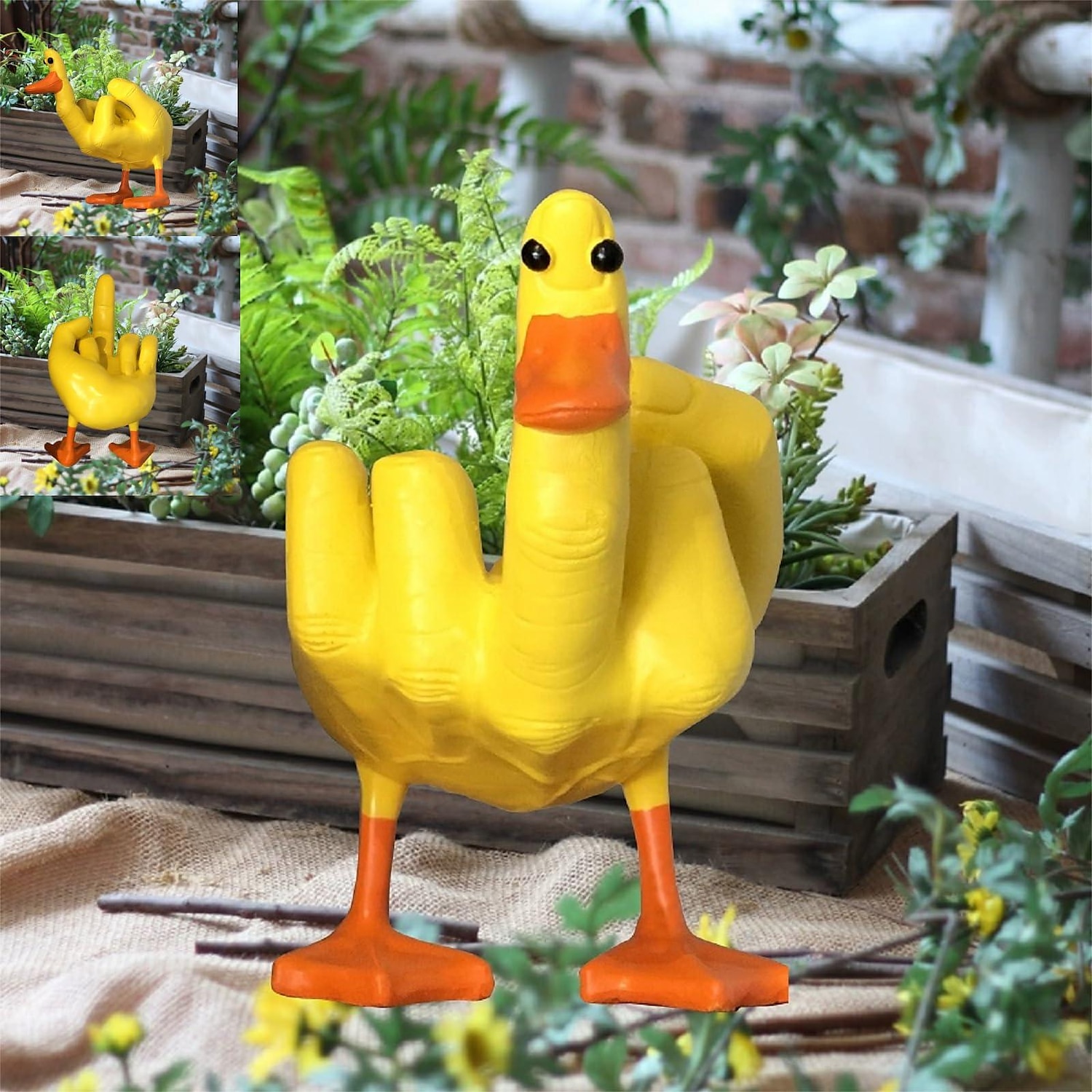Kleine Ente aus Kunstharz, Ornament, Dekoration, Finger-Ente-Duck