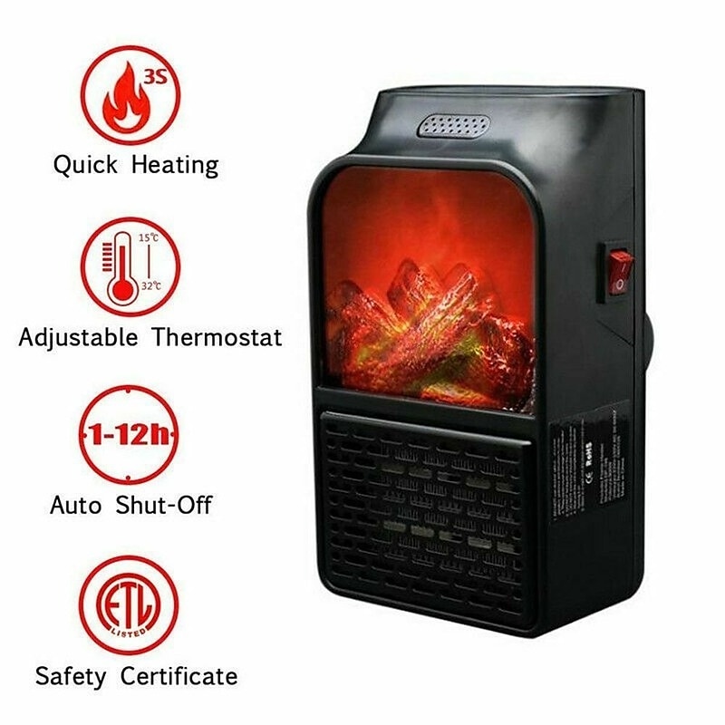 Mini Electric Fan Heater Portable Plug-in Wall Ceramic Heater Air Heating Winter Room Warmer Thermostat Remote Control 400W PTC 2025 - $28.99 –P5