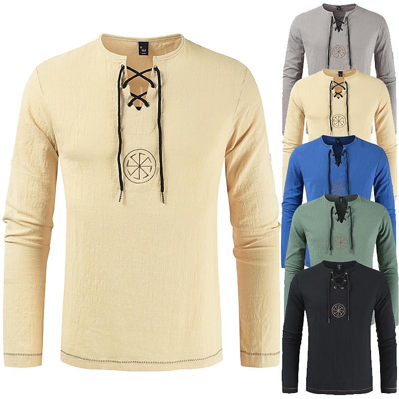 Középkori Reneszánsz 17. század Közepes hossz Blúz / Ing Szerepjáték Jelmezek Vámpírok Kalóz Lovag Viking Zsinór Hímzés Jelmez Férfi Kalóz Fantasy Mindszentek napja Álarcos mulatság Alkalmi / Napi 2026 - $25.99 –P2