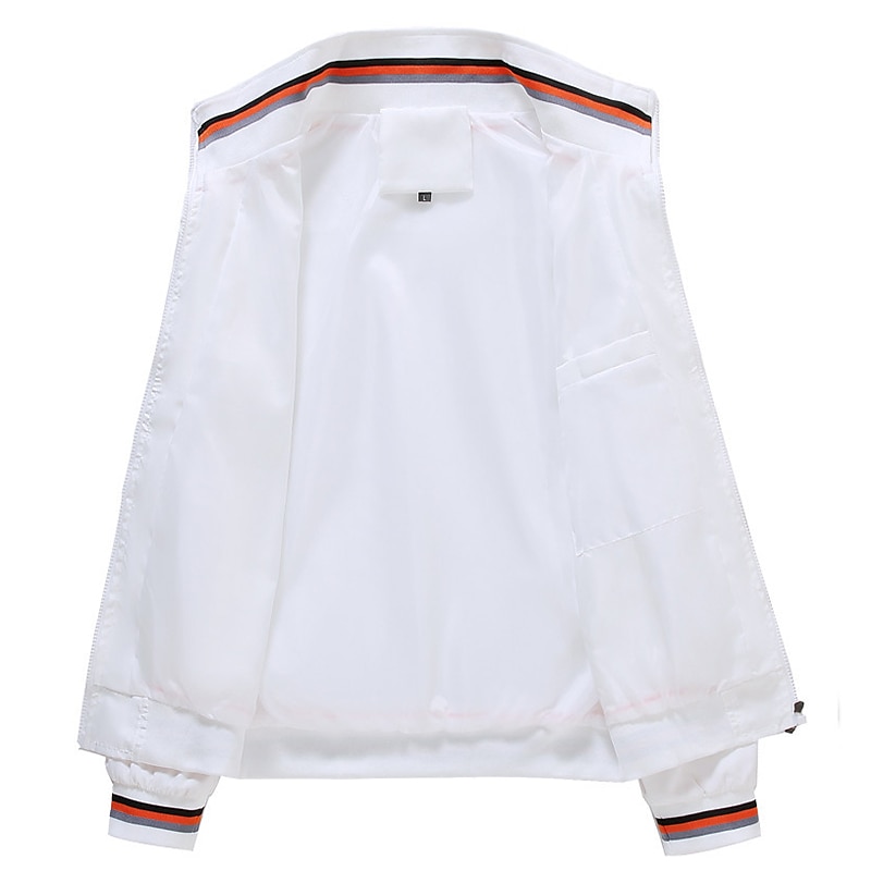 Per uomo Giacca Leggera Giacca Estiva Giacca a vento Giacca di transizione All'aperto Vacanza Caldo Autunno Inverno Semplice Moda Streetwear Collo alla coreana Regolare Nero Bianco Giallo Blu Verde del 2025 a $36.99 –P12