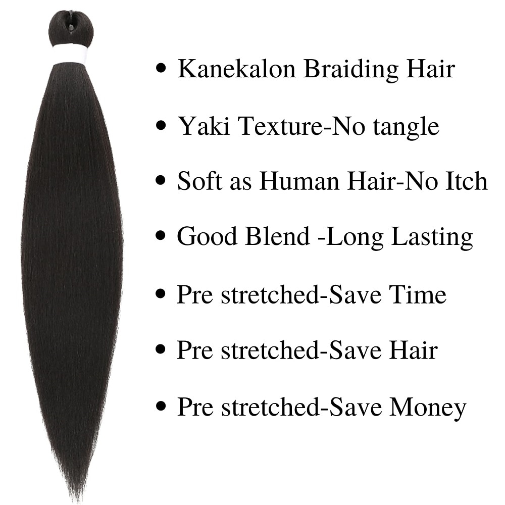 Ginger Golden Ombre Braiding Hair Pre Stretched Kanekalon Braiding Hair Box Braids Human Hair Extensions 26 inch 2025 - $22.99 –P3