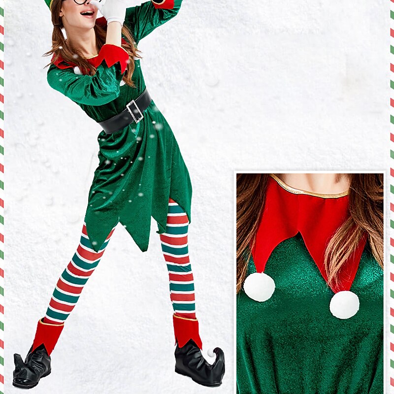 jultomten Alf Mrs.Claus Kläder Julhatt Fin julklänning Dam Jul Karnival julafton Jul Vuxna Fest Jul Kappa Byxor Handskar Skärp Benvärmare 2025 - $56.99 –P6