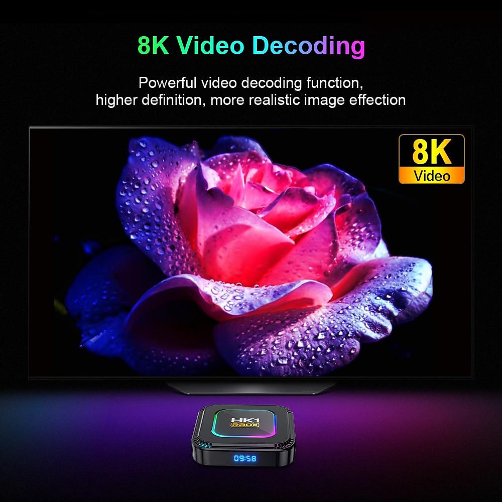 LEMFO Smart TV Box HK1 RBOX K8 Android 13 8K Android TV Box RGB Light 4GB 128GB RK3528 WiFi6 Dual Wifi 2023 PK Android 12 6K 2025 - $61.99 –P6
