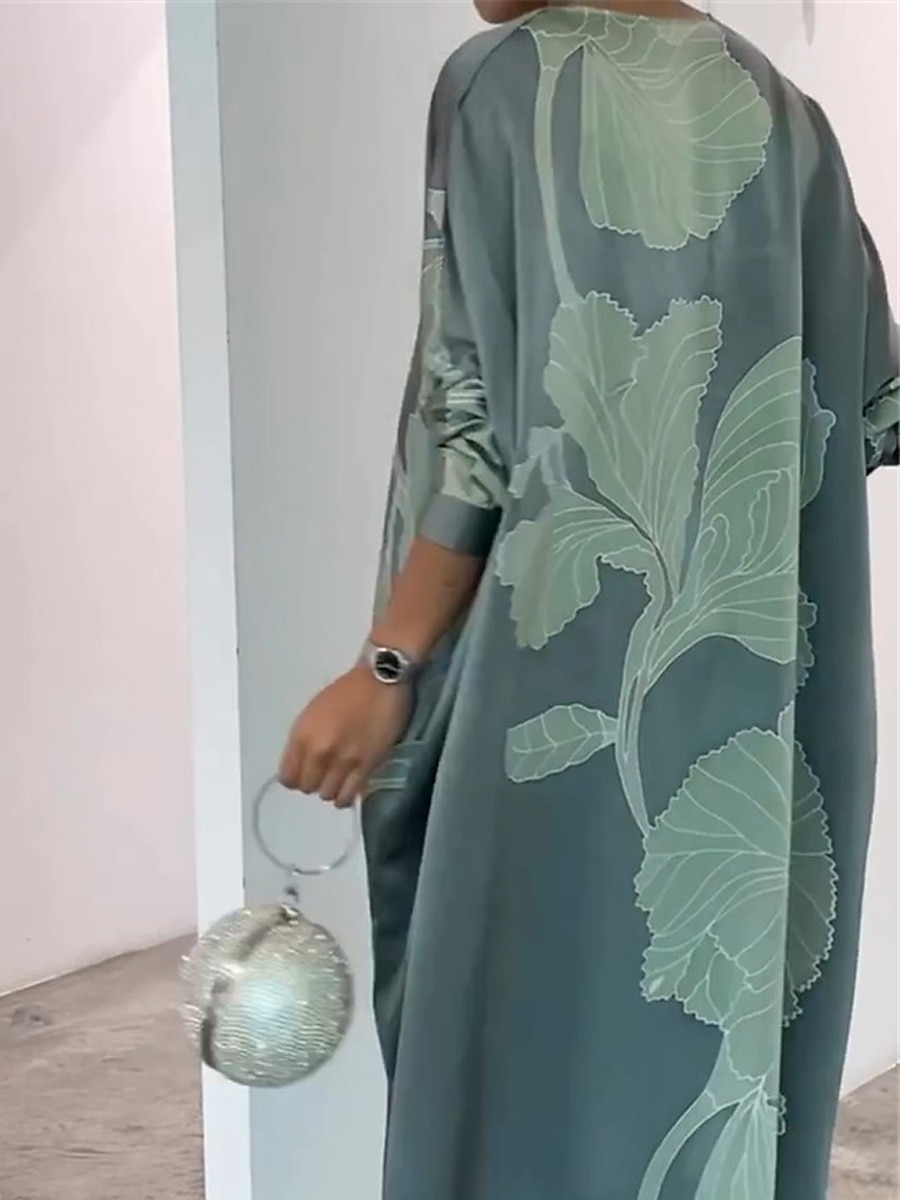 Damen schwarzes kleid Ballkleid abendkleider Taste Gespleisst V Ausschnitt Langarm Blumen Formal kleid hochzeitsgast Weiß Purpur Frühling Winter 2025 - $46.99 –P2