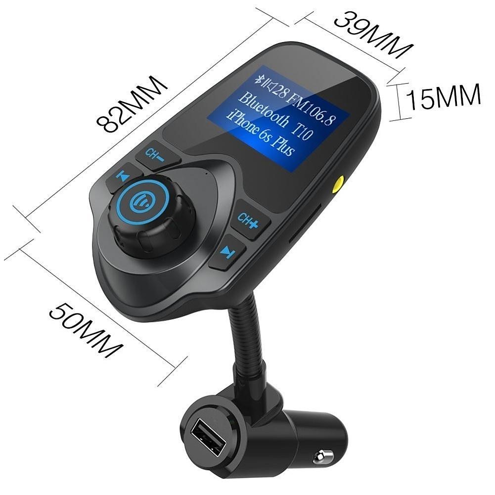 NEW T10 Hands-free Bluetooth Car Kit MP3 Music Player FM Transmitter 5V 2.1A USB Car Charger 1.44" LED Screen 2025 - $29.99 –P8