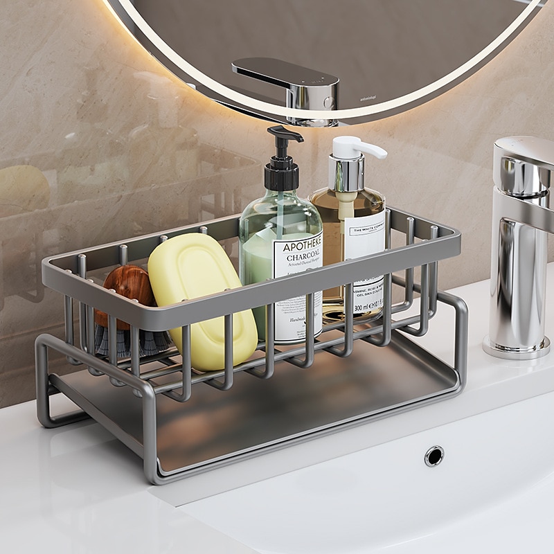 Sink Caddy, Sponge Drain Rack With Dishcloth Holder, Stainless Steel Sink Storage Rack for Sponge Dish Soap Dishcloth Brushes Rags 2025 - $27.99 –P5